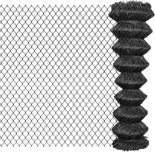 Maschendrahtzaun 15x1,5m Stahl Grau, PVC-beschichtet, 60x60mm Maschenweite, witterungsbeständig, ideal für Garten, Grundstück, Geflügel, langlebiger Schutz