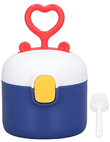Segrehy Contenedor de leche en polvo portátil 250 ml Diseño nivelador de cuchara de PP de grado alimenticio Sellado de silicona Almacenamiento de alimentos para bebés con cuchara (Blue)