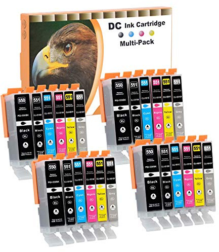 D&C 24x Druckerpatronen Kompatibel für Canon PGI-550 XL CLI-551 XL für Canon Pixma MG6450 MG6650 MG7100 MG7150 MG7550 MX925 iP7200 iP7250 MG5400 Series MG5450 MG5550 MG5650 MG5655 MX725 MX920 iP8750