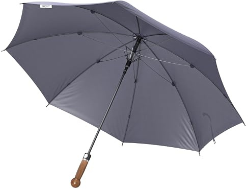 Sicherheitsschirm XXL mit Videokurs | Stabiler Herren-Regenschirm | Knauf Nussbaum | 103 cm