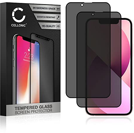 CELLONIC 2x Screen Protector compatible with Apple iPhone 13 mini | Privacy Filter, Real glass (hardness grade: 9H), for Apple iPhone 13 mini