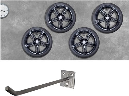NAMOR Reifenhalter Wand aus Edelstahl Felgenhalter Reifenständer für Wandmontage | Wandhalterung Halter für Autoreifen & Felgen | Set inkl. Schrauben & Dübel | Gummiert (1 Reifenhalter)