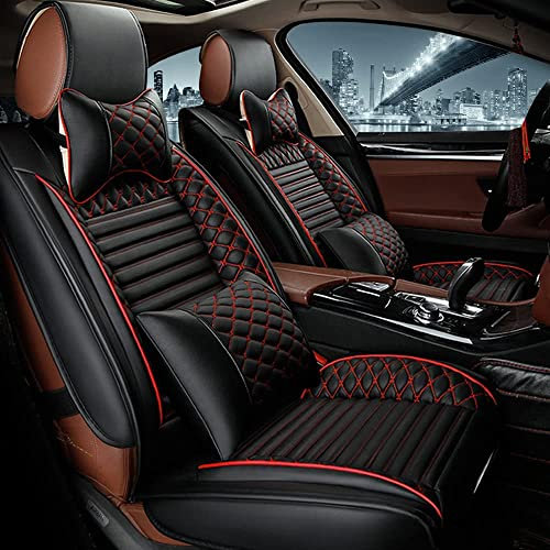 CHUJIE Auto-SitzbezüGe für Toyota Hilux Double Cab 8.Generation 2015-2021 5-Sitze, Leder Luxus Voll Vorderseite Und RüCkseite SchonbezüGe, Auto-ZubehöR Schonbezug AutositzbezüGe Kompatibel