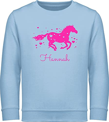 Geschenk mit Namen personalisiert by Shirtracer - Sweater Kinder Sweatshirt Jungen Pullover - Pferd - Pferde Geschenk Mädchen
