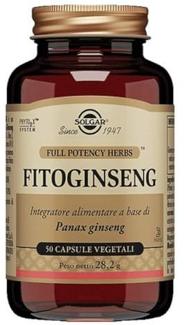 Solgar Fitoginseng 50 Capsule Vegetali Ginseng Coreano Energia | Con estratto di radice di Ginseng coreano, tradizionalmente utilizzato come tonico-adattogeno.
