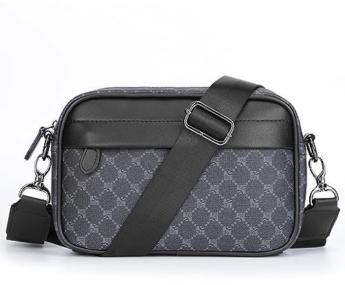 TIAASTAP Klein Umhängetasche für Herren, PU Leder Herrentasche zum Umhängen, Messenger-bags Schultertasche Herren, wasserdicht kleiner Rucksack für Arbeit Reisen, herren-schultertaschen