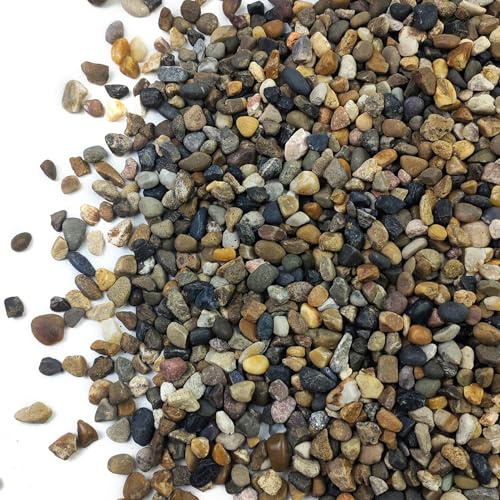 SHIZWU 20LB Aquarium Gravel, 1/4 Pea Gravel for Fish Tank, Small River Rocks for Garden Decoration, Landscaping, Vase Filling, Flower Pot Paving(4-8MM)