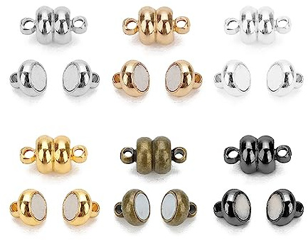zalati Schmuck-Verschlüsse, 60 Stück, Messing, magnetische Schnallen, ovale Kugelknopf-Form für Armband, Halskette, Schmuck, Heimdekoration, DIY – mehrfarbig