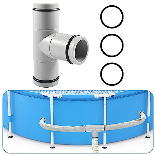 Conector en T para piscina, Adaptador de Manguera de Piscina, Accesorios de Piscina, 3 Direcciones, Duradero, Buena Estanqueidad, Evitar Fugas, Para Mangueras de 32 mm de Diámetro, Jardines, Piscinas