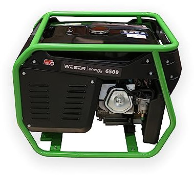 WEBER ENERGY Groupe Électrogène d’essence 5000W Générateur Silencieux avec Prises AC 2x230V/1x400V, Moteur 4 Temps, Réservoir 25L, Portable pour Usage Intensif ou Travaux Extérieurs