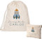 EVYRE | Pack Bolsa y Neceser | Mochila Infantil Personalizada Con Nombre | Mochila Niña/o + Neceser Bebe Guarderia | Mochila de Cuerdas Niño/a Algodón Orgánico | Bolsa Merienda Infantil | Cohete