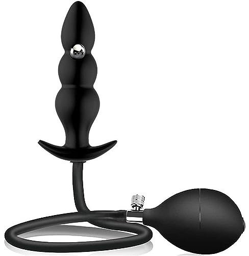COOFINE Inflatable Anal Beads,Inflatable Butt Plug Silicone Anal Plug(Steel Ball Included) Medical Grade for Male, Female and Beginners, Adult Sex Toys & Games for Adult Men Sex Toys