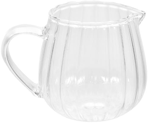 PRETYZOOM Jarra de Leche de Vidrio Transparente con Vertedor Mini Jarra para Café Azúcar y Salsas Decorativa y Práctica para Hogar y Restaurantes