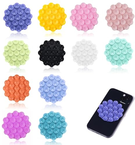 KAYEF Ventosa per portacellulare, 12 pezzi di ventosa per auto del supporto del telefono in silicone, supporto multiuso per telefono, supporto per auto, supporto a ventosa (colori misti)
