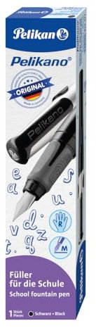 Pelikan Pelikano Original Füller für Rechtshänder, Federbreite M, Schwarz, 1 Stück