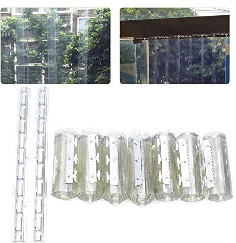 DSYOGX Lot de 7 rideaux à lamelles en PVC transparent - 200 x 18 cm - Pour entrepôts, usines, supermarchés, centres commerciaux, entrepôts et portes d'entreprise