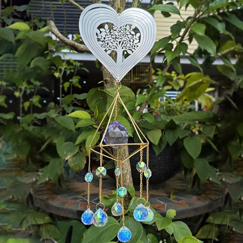 Sonnenfänger Kristall, Prisma Kristall Lebensbaum Sun Catcher Fensterdeko, Lichtfänger Hängedeko für Fenster Garten