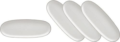 Van Well | URBAN Platte 34x12,5 cm creme 4er Set - Steinzeug Servierplatte groß Buffet-Platte Käseplatte, zum Servieren & Dekorieren