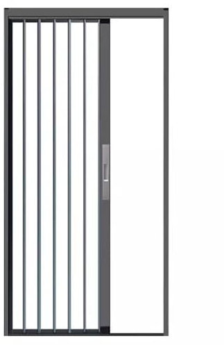 Ziehharmonika-Ziehharmonika-Tür-Verriegelung, zusammenklappbar, platzsparend, Aluminium und transparentes Acryl