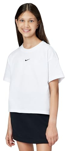 Nike Sportswear Essential Camiseta - Niña, White, FZ5559-100, M