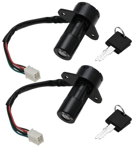 ECSiNG 2 Set Cerraduras de Encendido de 6 Cables para Motocicletas Cerraduras de Encendido de Seguridad para Motocicletas con Llaves Compatible con Suzuki GS125