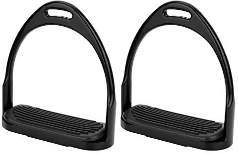 Naroote Steigbügel, Reitsteigbügel Sicherheitssteigbügel Aluminium Englischer Reitschutz Sattel Reitsteigbügel für Erwachsene, (Black)