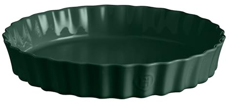 Emile Henry - Pastel alto, plato para tarta alto, cerámica, 32 cm, verde cedro
