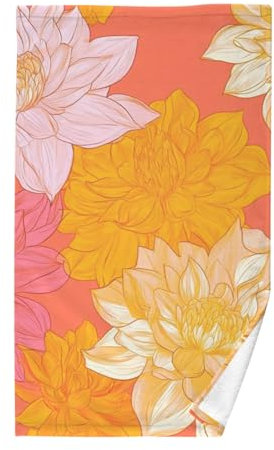 siphylline Handtücher Orange Dahlie Blume Baumwolle Handtücher für Badezimmer Gym Handtücher Kleine Badetücher Waschlappen 16 x 28 cm