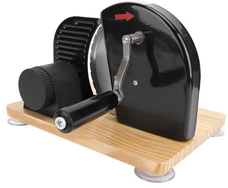 Classic Manual Bread Slicer, Adjustable Thickness Hand Crank Home Bread Slicer, Stainless Steel Slices for Butter, Chocolate, Sausage, Homemade & Commercial Use, Black