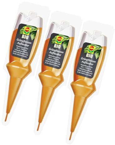 COMPO BIO Grünpflanzen-Aufbaukultur - 100% natürliche Aufbaukultur für alle Grünpflanzen, palmen und blühende zimmerpflanzen - 30 ml, Grünpflanzendünger (Packung mit 3)