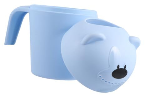 ABOOFAN Tasse De Rinçage De Shampooing Pour Garçon Fille Ours Gobelet De Bain Pour Garçon Fille Protection Des Yeux Facile à Utiliser Bleu