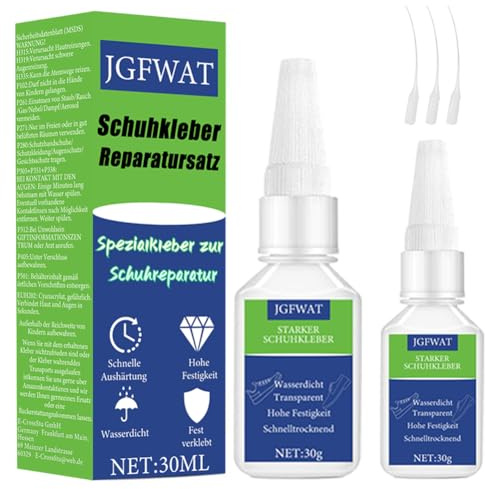 JGFWAT schuhkleber extra stark wasserfest，schuhkleber kleber，superkleber，Applies to lederkleber，schuhsohlenkleber，Boots, Sandals, High Heels, Handbags and More alleskleber(2)
