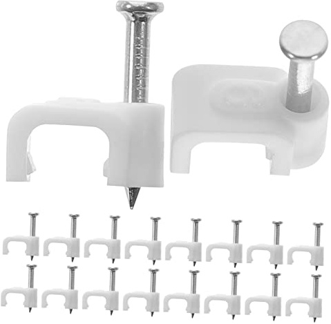 DIYEAH 500piezas Clip Para Cable Grapas Para Cables Unidades Clips Eléctricos Para Pared y Ethernet Para Tv y Altavoz