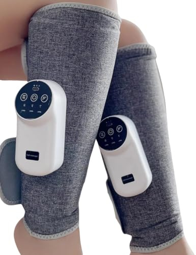 Massaggiatore Polpacci Elettrico a Compressione - Pressoterapia con Calore per Gambe Leggere, Sollievo da Gonfiore, Stanchezza e Relax - Dispositivo Portatile Ricaricabile (1 Unità)