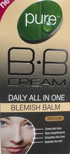 Pure BB Cream Daily All in One Blemish Balm, Medium Shade, Skin Tone Evening, Hydrating Formula