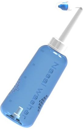 NULYLU Bouteille de Rinçage Nasal 500 Ml en Plastique Transparent pour Adultes et Garçon et Filles Irrigateur Nasal pour Nettoyage Quotidien des Sinus et Soins Personnels