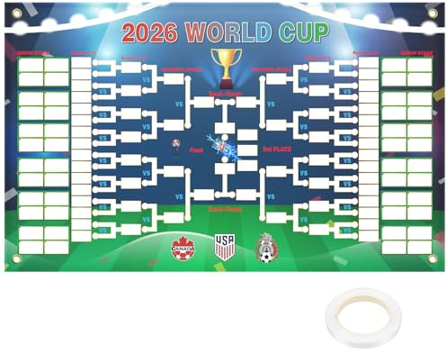 Poster Coupe du Monde 2026, Programme Complet des Matchs, Accessoire Supporter des Bleus, Cadeau pour Fans de Football, Décorations de Fête de Football pour Salon Bar Salle de Sport Salle de Jeux