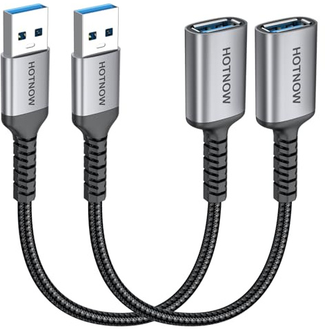USB 3.0 Câble Rallonge USB A 30CM 2Pièces,Extension USB A Mâle vers Femelle | 10 Gbps Transfert de Données Rapide,pour Webcam,Caméra,Hub,Souris,Clavier,Disque Dur,Casque,Gamepad,Imprimante,Disque Mémoire