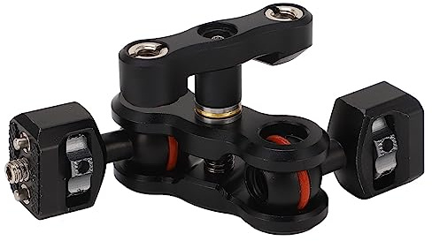YUEHISY Magic Arm Dual Ball Head, 180° Justerbar Artikulerande Arm med 1/4 Skruv för Kameramonitormikrofon, Aluminiumlegering Lättviktsrigg för Vloggstudiofotografering