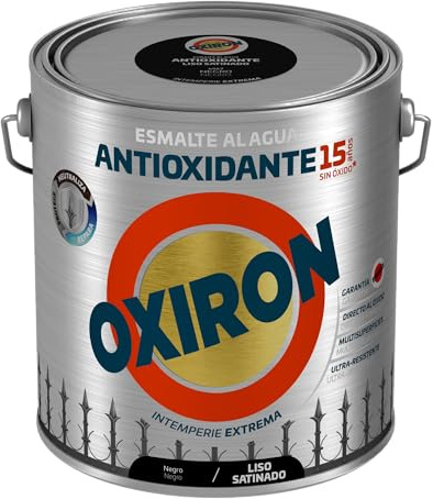 OXIRON Wasserabweisende Emaille, glatt, Satin-Schwarz, 2,5 l