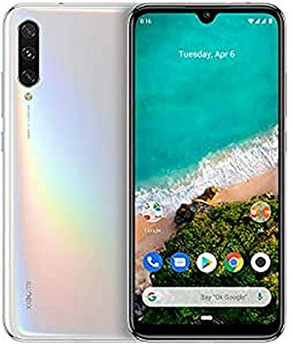 Xiaomi Mi A3 Smartphone (15,46 cm (6,088 tum) HD+ AMOLED-skärm, 64 GB internminne + 4 GB RAM, 48 MP 3 gånger KI-kamera, 32 MP selfie-frontkamera, dubbel SIM, Android One) mer än vit (vit)