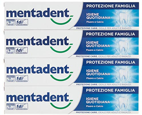 Mentadent Tandkräm Familjeskydd Daglig Hygien - 4x75gr