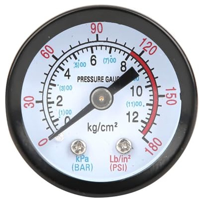 Manómetro de Presión Y40 Para Compresores de Aire Tornillo Y Pistón Medidor de Presión con Carcasa de Hierro, Instrumento de Medición Para Aire Comprimido Industrial