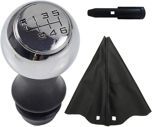 Hacreyatu 6 Vitesses Pommeau de Levier de Vitesse pour Citroen C1 C3 C4 pour Peugeot 106 107 205 206 207 306 307 308 309 405 406 407 508 605 607 806 807 (6 Vitesses)