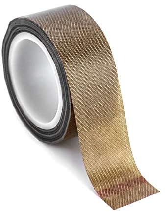 QWORK® 1 Pack 25mm x 10M Teflon Tape for Vacuum Sealer Machine - PTFE Coated Fiberglass Tape Heat Resistant Up to 300℃ - Thickness 0.13mm