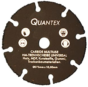 Hartmetall Flexscheibe für Holz von QUANTEX 75mm - Winkelschleifer Multi Wheel Trennscheibe zum Schneiden von Holz, Kunststoff und Plastik.