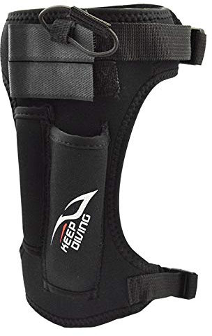 Easnea Premium Diving Knife Holder Wrap Neoprene Sheath Leg Straps with 2 Pockets, Adjustable Calf Strap Diver Accessories Black (NFL04773)