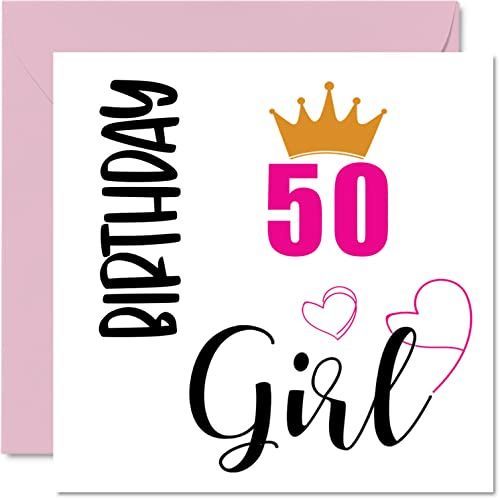 Stuff4 Geburtstagskarte zum 50. Geburtstag für Frauen, Geburtstag | Happy Birthday Karten für 50 Jahre alte Frau Oma Nanny Stiefmutter Tante Schwester