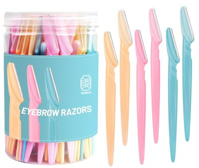 MoHern Dermaplane Razor, 60 Pcs Face Razors for Women and Men, Multipurpose Eyebrow Razor, Dermaplaning Tool for Face by MoHern, Multi-Color (60 Pcs Box)