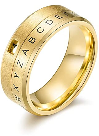 Anxiety Ring 57, Freundschaftsringe Beste Freundinnen Gold Anti Stress Zahl Buchstabe Schmuck Spinner Geschenk